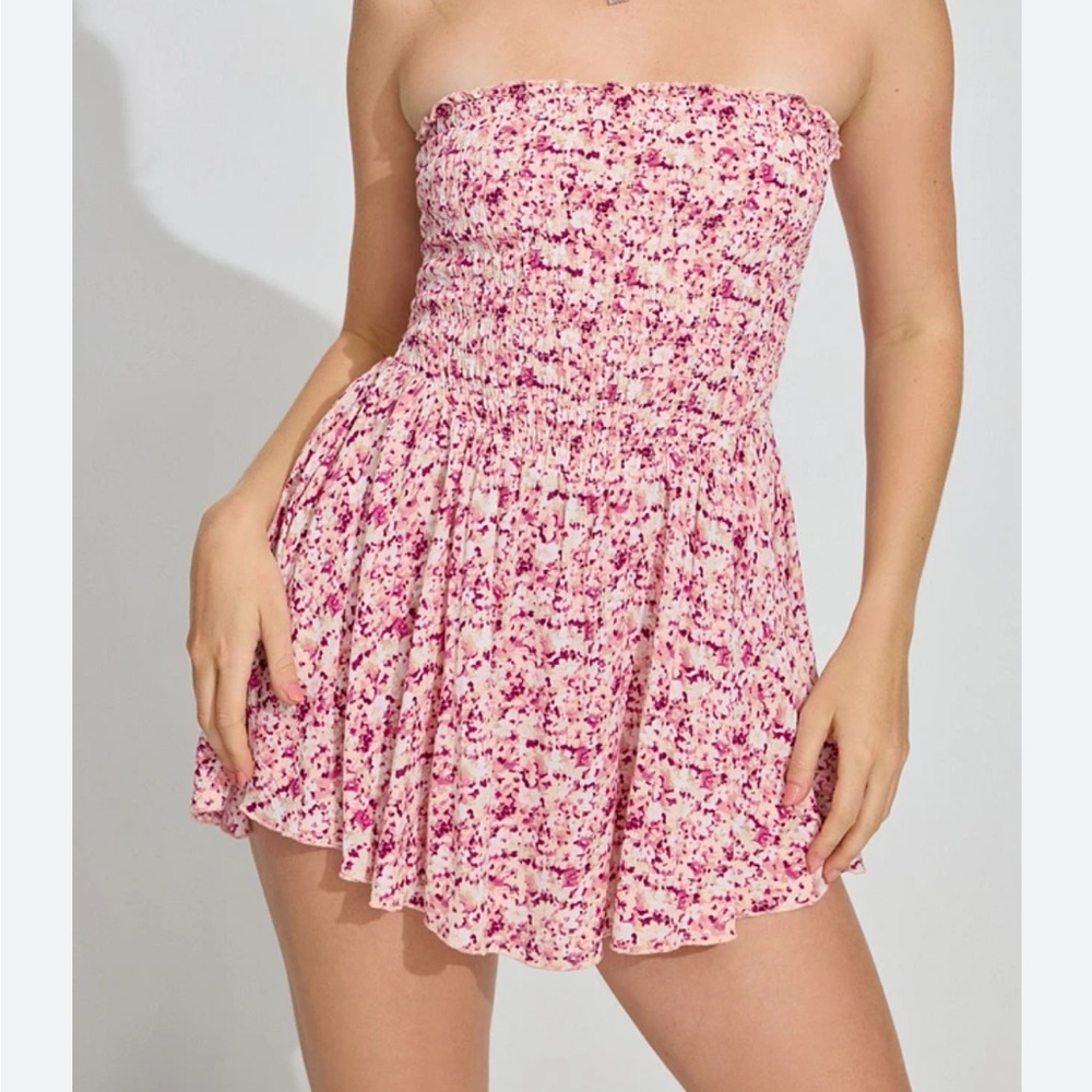 NWT Pink Garage Floral Shorts Kayley Romper XS